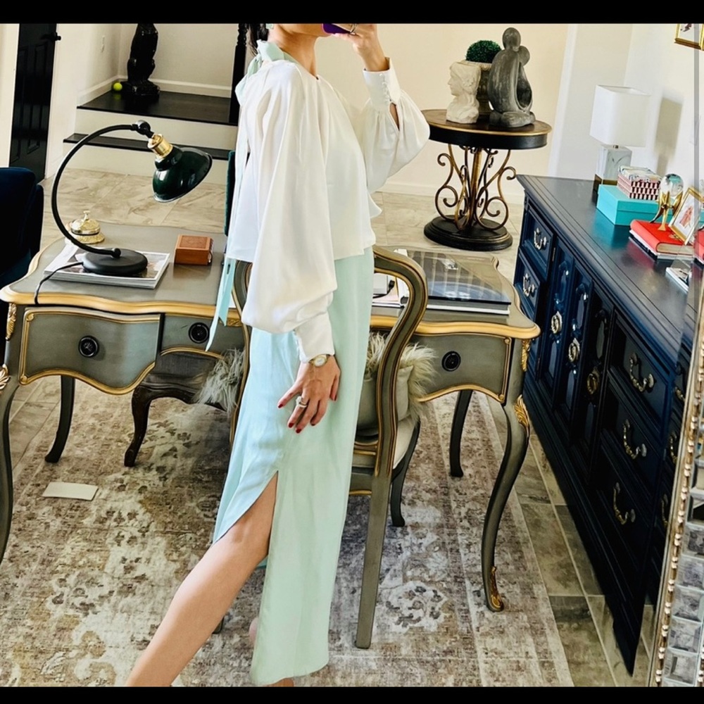 Two pieces satin dress